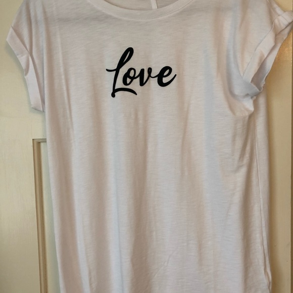 Christian Siriano | Tops | Christian Siriano White Love Tee Nwot Sz L |  Poshmark